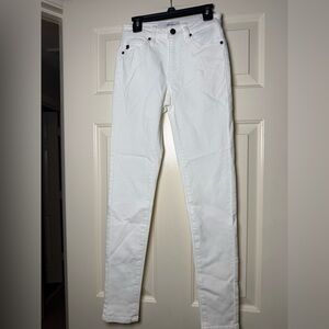 KanCan Mid Rise Super Skinny White Denim Jeans